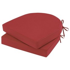 Topotdor 야외 의자 쿠션 2개 세트 43.2 x 40.6 5.1cm(17 16 2인치) 가구용 방수 파티오 쿠션 라운드 코너 시트 색상 견뢰도 패드 타이 포함 그, 19"x19"x3"(2 Pack-U Shaped), 밝은 레드