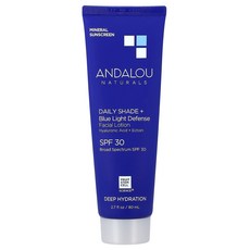 Andalou Naturals 딥 하이드레이션 데일리 셰이드 + 블루 라이트 디펜스 페이셜 로션 SPF 30 80ml(2.7fl oz) Naturals (안달로우 내추럴