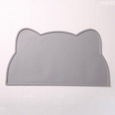 실리콘 애완동물 식판 매트 방수 미끄럼 방지 오염 세척 가능하고 청소가 쉬운 고양이와 강아지를 위한 만능 식기, Grey