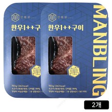 [홈쇼핑] 만블링 한우 1++ 구이 세트, 2개, 150g