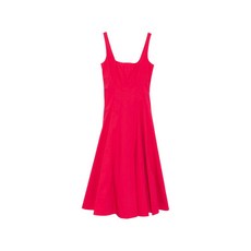 스타우드 웰스 스퀘어 넥 미디 드레스