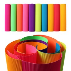 A4재단 형광 칼라 골판지 10색 / 유일한 미술준비물 DIY 만들기재료 환경구성