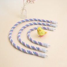 앵무새 파스텔 보라색 로프 횃대 새장 용품, 1개, 퍼플 M-60cm