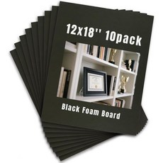 10팩 12x18인치 블랙 폼 보드 ZJCEASER 포스터 DIY용 316인치 두꺼운 아트 코어 간판 회화 대학 전시 교육 프로젝트 프레이밍, 12x18''
