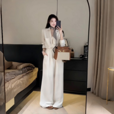 여성투피스 여성세트 여성셔츠 + 와이드팬츠 블라우스여성바지 ZBW26030255 56