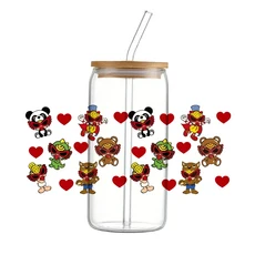 컵 랩 스티커 귀여운 일본 만화 Hy Mini H UV DTF 전사 스티커 방수 전사 데칼 16온스 유리용, 05 DTF11115