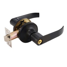 水平門把鎖，簡約時尚設計，安裝簡易，安全可靠，提升居家美感與品味, 黑色-帶鑰匙款, 1個