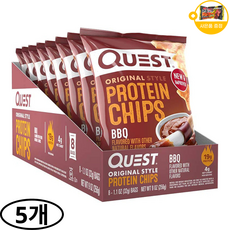 Quest Nutrition 오리지널 스타일 프로틴 칩 BBQ (8 개입) 1 세트 사은품 추가증정, 5개, 256g