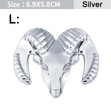 금속 크롬 스티커 자동차 바디 후면 트렁크 램 스타일링 엠 블 럼 배지 캐러밴, 1개, 2. Silver -L