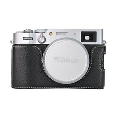 Pu 카메라 X100 하프 케이스 VI Mark 가죽 바디 X100 Fujifilm VI용, 1)black case