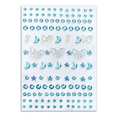 다락301 스티커 페이스 반짝이 페스티벌 파티 워터밤 메이크업 큐빅 얼굴스티커, 1개, 03 아쿠아블루