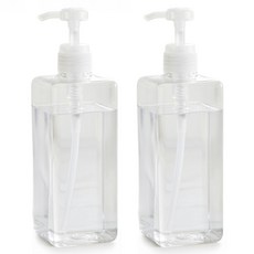 잇어스홈 클리어 사각 세제 디스펜서 650ml, 2개, 투명