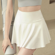 여성 플레어 스커트 베이직 스포티 하이 여성 테니스 스커트 피트니스 운동 필라테스 속바지 레깅스 스포츠