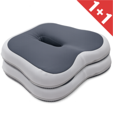 제이에네스 메모리폼 도넛 방석 사무실 차량용 의자 쿠션 1+1, 2개, 스톤그레이