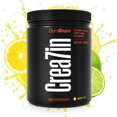 GymBeam Crea7in - 크레아틴 미크로나이즈드 크레아틴 모노하이드레이트 버퍼드 크레아틴 모노하이드레이트 블렌드 시베리아 인삼 함유 성능 향상 복합제 (600g, 600 g, Lemon-Lime, 600g, 1개