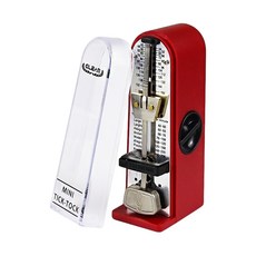 【GLEAM】迷你機械節拍器《贈厚絨束口袋》擺動式節拍器 小提琴 鋼琴 古典樂器節拍器 機械式節拍器 無電池節拍器, 紅, 1個