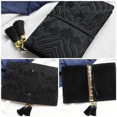 臺灣出貨 新書衣真我 無極 古風刺繡織錦緞手工布書衣 A5A6手帳本 國風禮物, 【活頁】A6黑（無紙張）, 1個