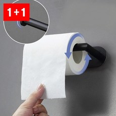 스텐 화장실 휴지걸이 선반형 벽부착 욕실 휴지걸이, 블랙, 1개