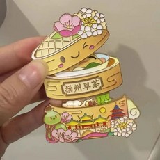 江蘇 揚州 早茶 金屬冰箱貼 旅遊紀念品, 如圖所示