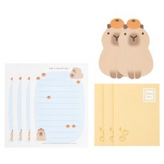아트박스 카피바라 미니편지지, 단품없음, 단품없음, 상세설명 참조