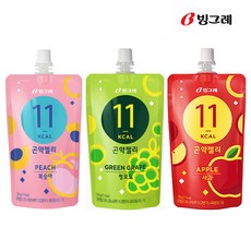 빙그레 곤약젤리 청포도10개+복숭아10개+사과10개, 30개, 130g