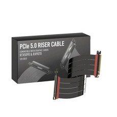 LINKUP PCIE 5.0 라이저 케이블 | 수직 GPU 마운트용 | 왼쪽 각도 | 그래픽 카드 GPU 지원 | PCIe 4.0 및 RX 9070/ RTX5090과 함께 사용, Black, 40cm - v4