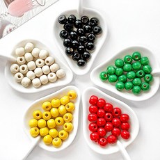 (5컬러세트) 대용량 10mm 나무구슬 우드구슬 비즈 복음팔찌 전도팔찌 선교팔찌 (500p), 1세트