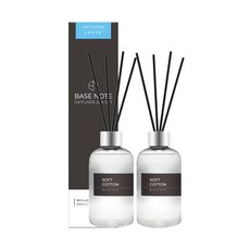 베이스노트 홈 디퓨저, 소프트코튼, 200ml, 2개