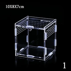 전문 부화기 컨테이너 먹이통 뱀 곤충 용품 사육 상자 테라리움 파충류 인큐베이터, 04 10X8X7cm