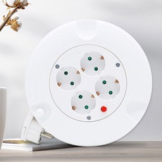 동그란 원형 멀티탭 러그박스 케이블박스 5M 1.0SQ (화이트) 전기연장선 리드선 캠핑선 전기선, 화이트, 1개