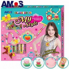 X.H. Baby【韓國 AMOS】CLASS DECO 6色DIY項鍊手鍊串珠玻璃彩繪膠 兒童手工製作材料包 女孩玩具, 1個