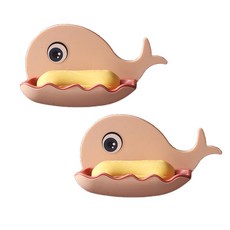 돌고래 물빠짐 비누받침 BRP292, 2개, 핑크