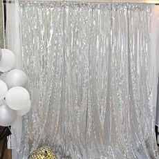 JYFLZQ 골드 스팽글 배경 커튼 14 x 24m 4 8피트 1 패널 비치지 않음 흘리지 않는 사진 부스 빈티지 파티 생일 결혼식 졸업, 4.5FT x 8FT (Pack of 2), 실버