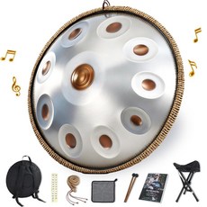 핸드팬 드럼 핸드 MI 트리플 D 탑 악기 432HZ 55.9CM(22인치) 10노트, 골든