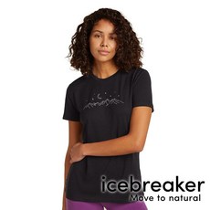 icebreaker Tech Lite 女圓領羊毛短袖上衣 BF150 黑色 0A576M