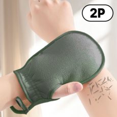 디노르 저자극 부드러운 때밀이 목욕 장갑, 1개, 2개입, 그린(green)