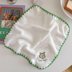 嬰兒純棉方巾 可愛動物刺繡, 1個, 小蛙