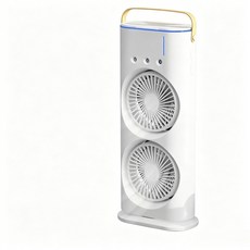 雙頭噴霧冷風扇 自動搖頭 負離子加濕 除菌 節能省電, 白色-快速降溫加濕, FH