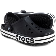 crocs 卡駱馳 ORIGINAL BAYABAND CLOG日常時尚辦公室學生拖鞋, 240(M5W7), 黑色