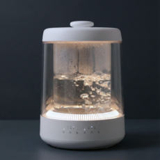 올디 유리 아기 가정용 가열식 가습기, 화이트