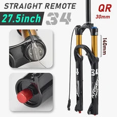 KRSEC AIR34 자전거 서스펜션 에어 포크 리바운드 조절 27.5/29인치 스트레이트/테이퍼드 RL/LO MTB 140mm, Straight-remote_29inch, 29inch, 01 27.5 Straight-R QR