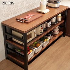 지오리스 멀티플 최대 하중 300kg 프리미엄 3단 와이드 주방 수납장, 블랙