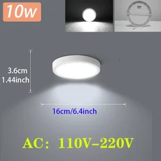 올스토어 현대 Led 천장 조명 15/20/30W 패널 비품 AC 110V-220V 룸 거실 주방 홈, 01 White Round 10W, 01 차가운 흰색, 02 1PCS 110V-220V