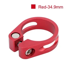 Wanyifa 초경량 산악 자전거 시트포스트 클램프 알루미늄 합금 사이클링 부품 31.8mm 34.9mm, 04 Red 34.9mm, 1개