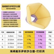 Hidream 海綿錐形伊莉莎白圈, 奶酪黃, 1個