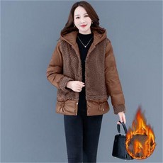 rigiu 여성 가을 겨울 후드 후리스 패딩 코트 양털 뽀글이 점퍼 따뜻한 겨울 아우터 19155620 호 J8G4D9