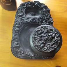 【台灣出貨】 原石澄泥硯 齋選返古山西澄泥硯 文房四寶 硯台原石 練習毛筆書法學生墨條毛筆用MT, 1個, 龜龍祥瑞