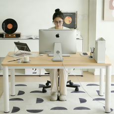 Unihome E0급 친환경 컴퓨터 사무용 책상 튼튼한 1인용 학생 공부 테이블, 원목색