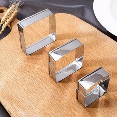 不銹鋼迷你模具曲奇刀套裝 烘焙糕點切片機 3件/套, 正方形, 1個