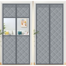 Miri&Ju 두꺼운 패딩 외풍차단 방한 자석커튼 양문형, 투명창